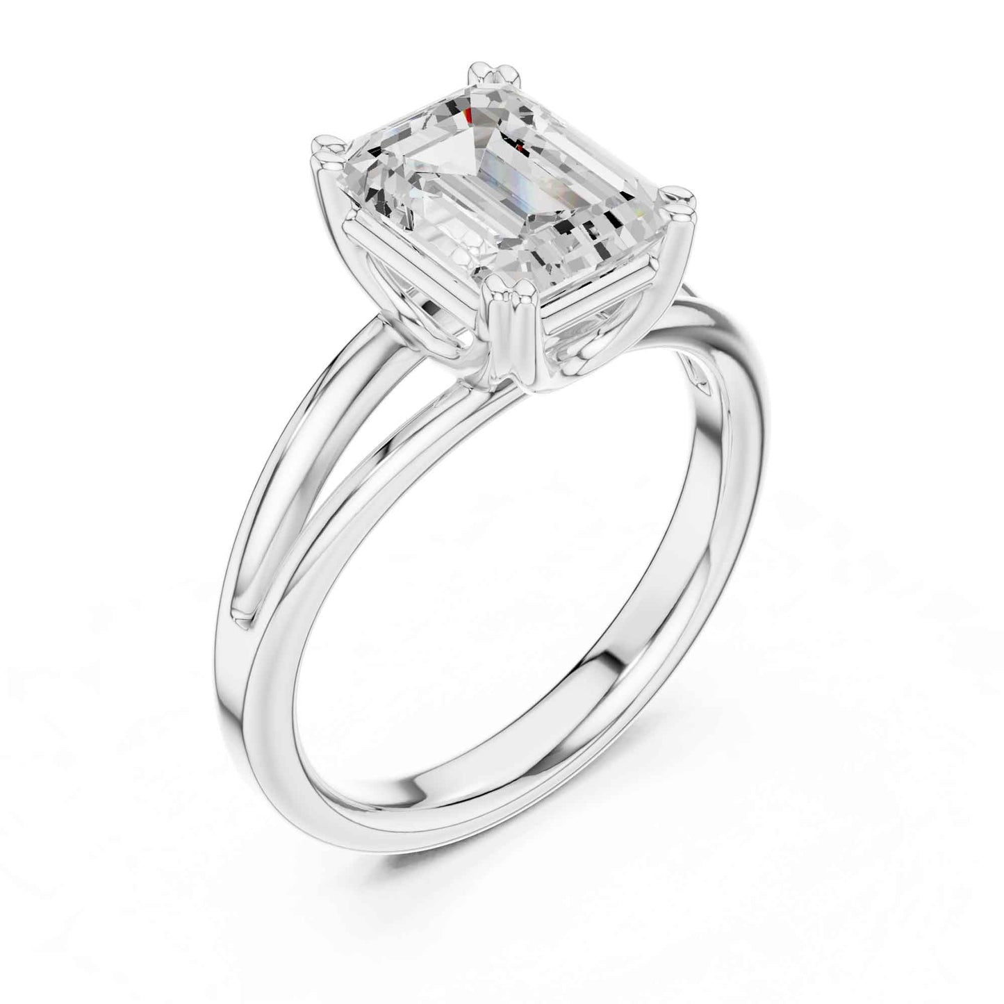 2 Carat emerald-cut diamond engagement ring