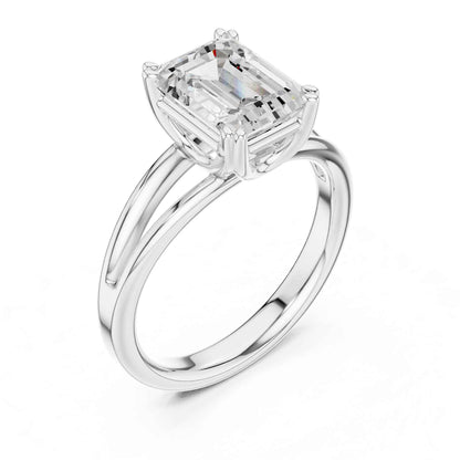 2 Carat emerald-cut diamond engagement ring