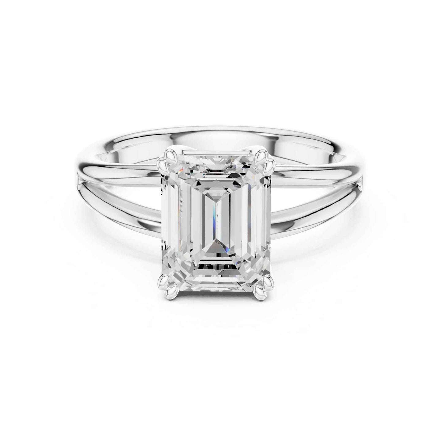 2 Carat emerald-cut diamond engagement ring