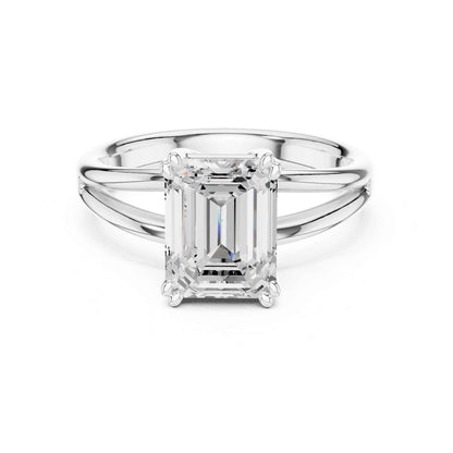 2 Carat emerald-cut diamond engagement ring