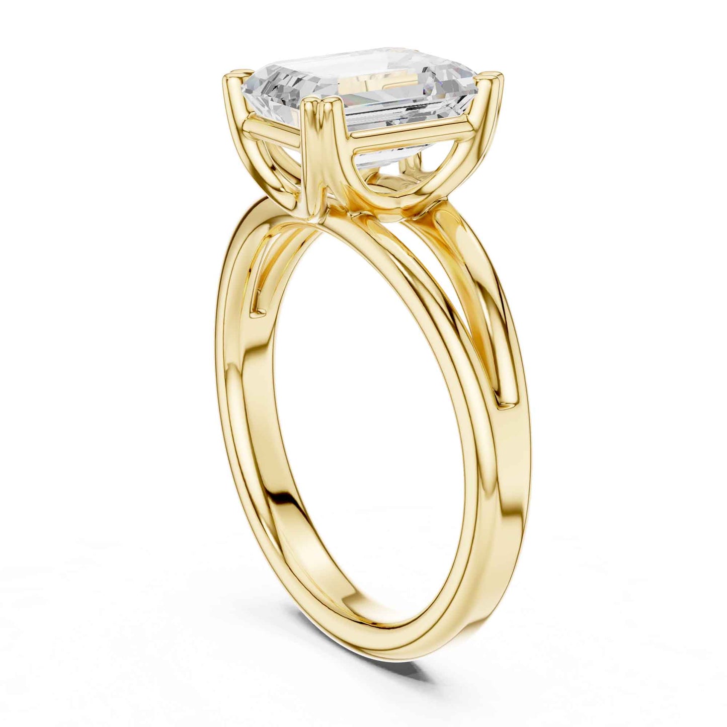 2 Carat emerald-cut diamond engagement ring
