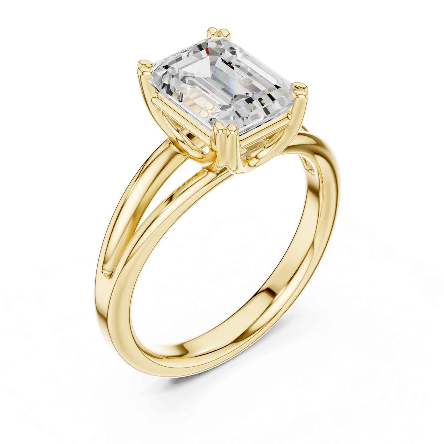 2 Carat emerald-cut diamond engagement ring