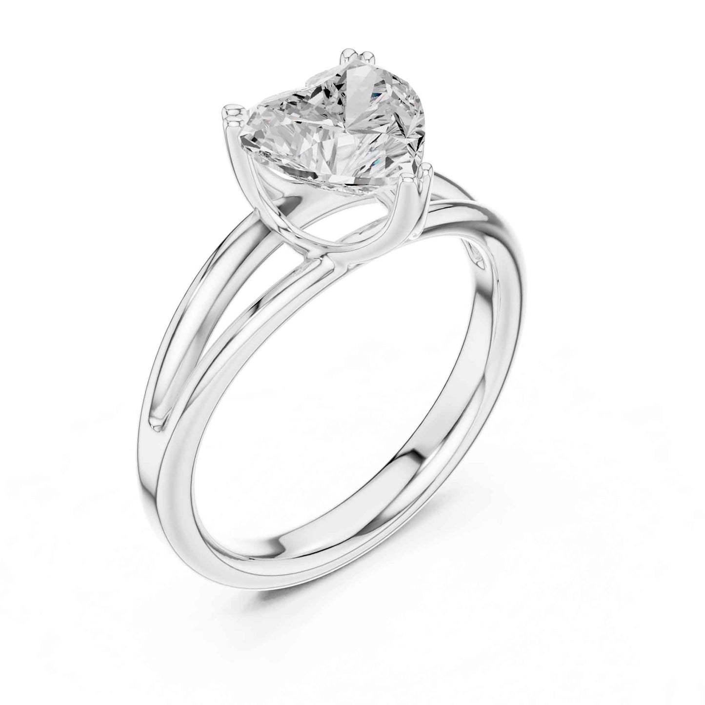 2 Carat heart-shaped diamond engagement ring