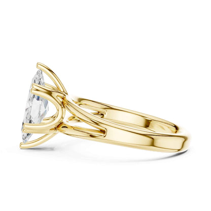 2 Carat marquise-cut diamond engagement ring