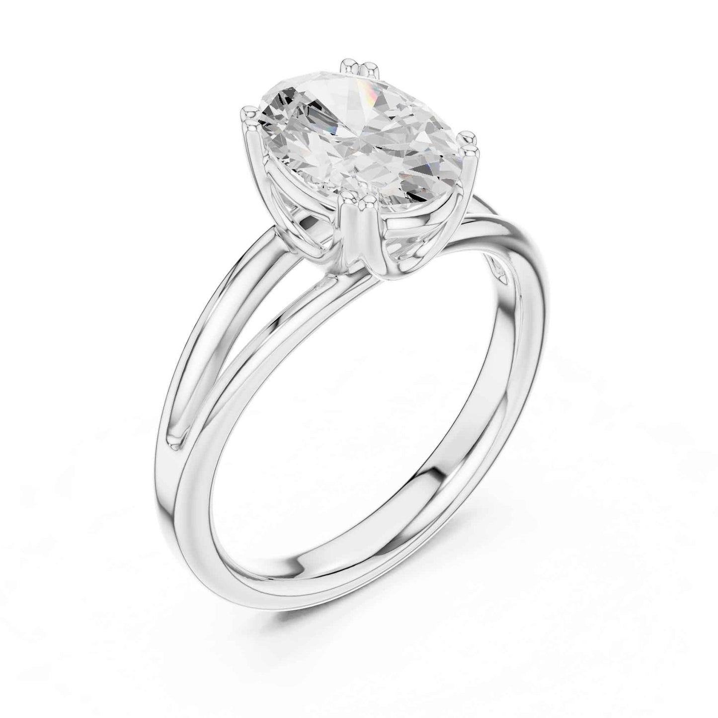 2 Carat oval-cut diamond engagement ring