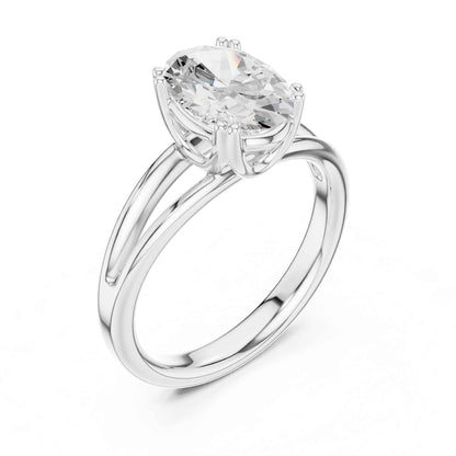 2 Carat oval-cut diamond engagement ring