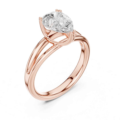 2 Carat pear-cut diamond engagement ring