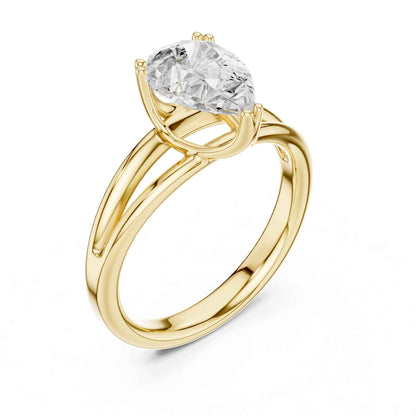 2 Carat pear-cut diamond engagement ring