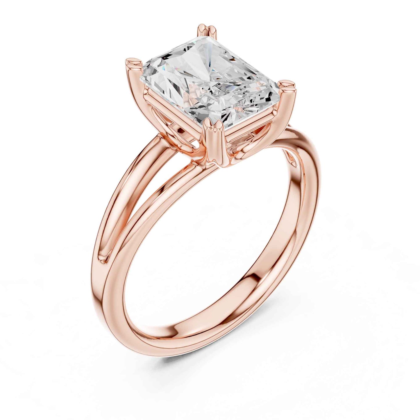 2 Carat radiant cut diamond engagement ring