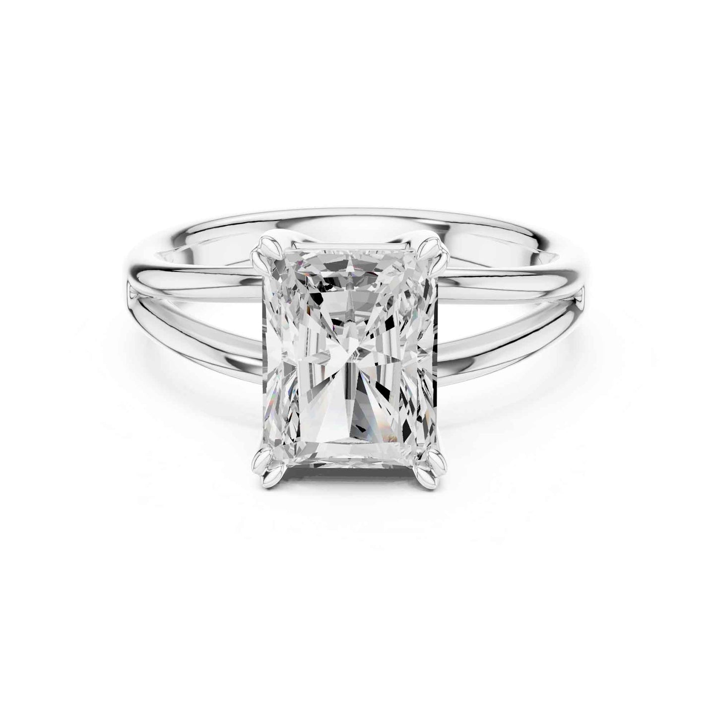 2 Carat radiant cut diamond engagement ring
