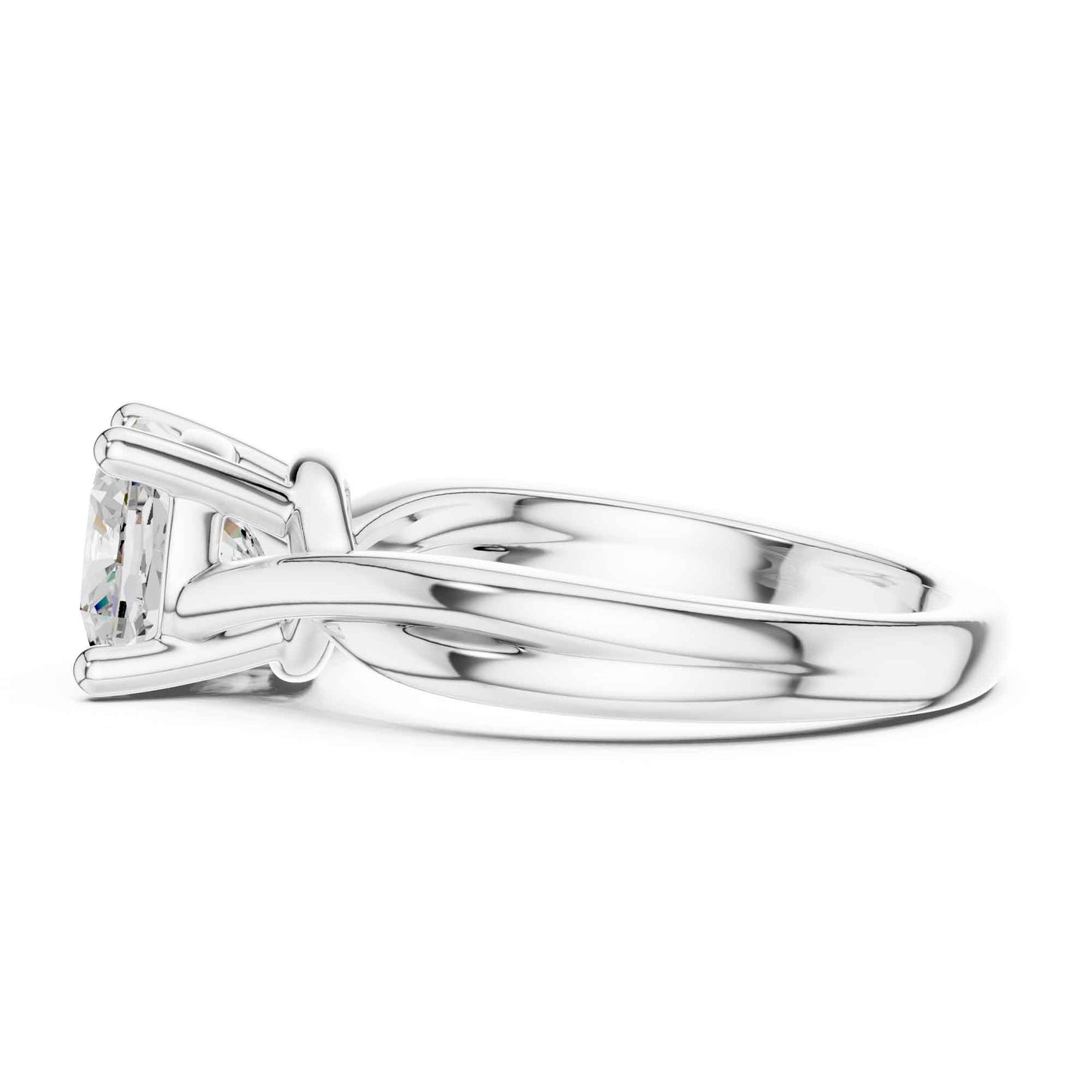 2 Carat Elegant Cushion Solitaire Engagement Ring Setting