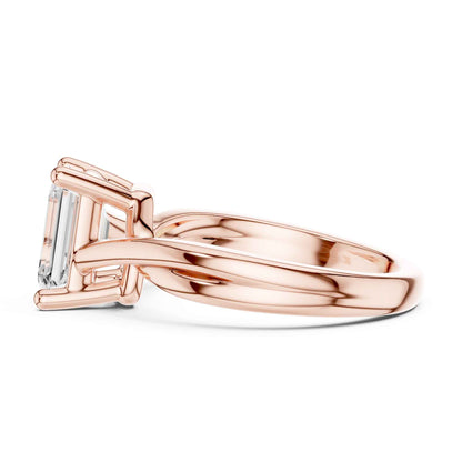 2 Carat Classic 4-Prong Emerald Cut Solitaire Ring Setting