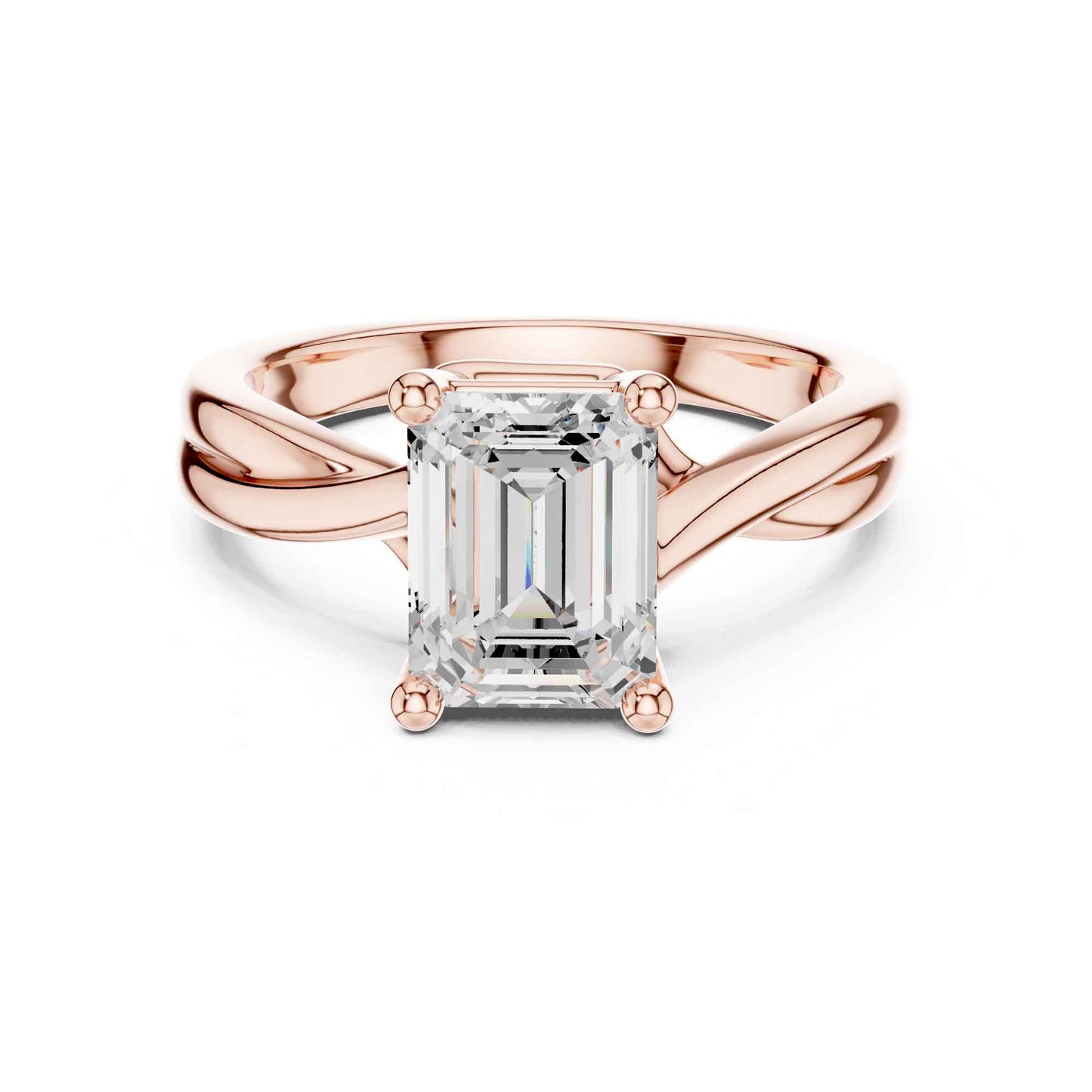 2 Carat Classic 4-Prong Emerald Cut Solitaire Ring Setting