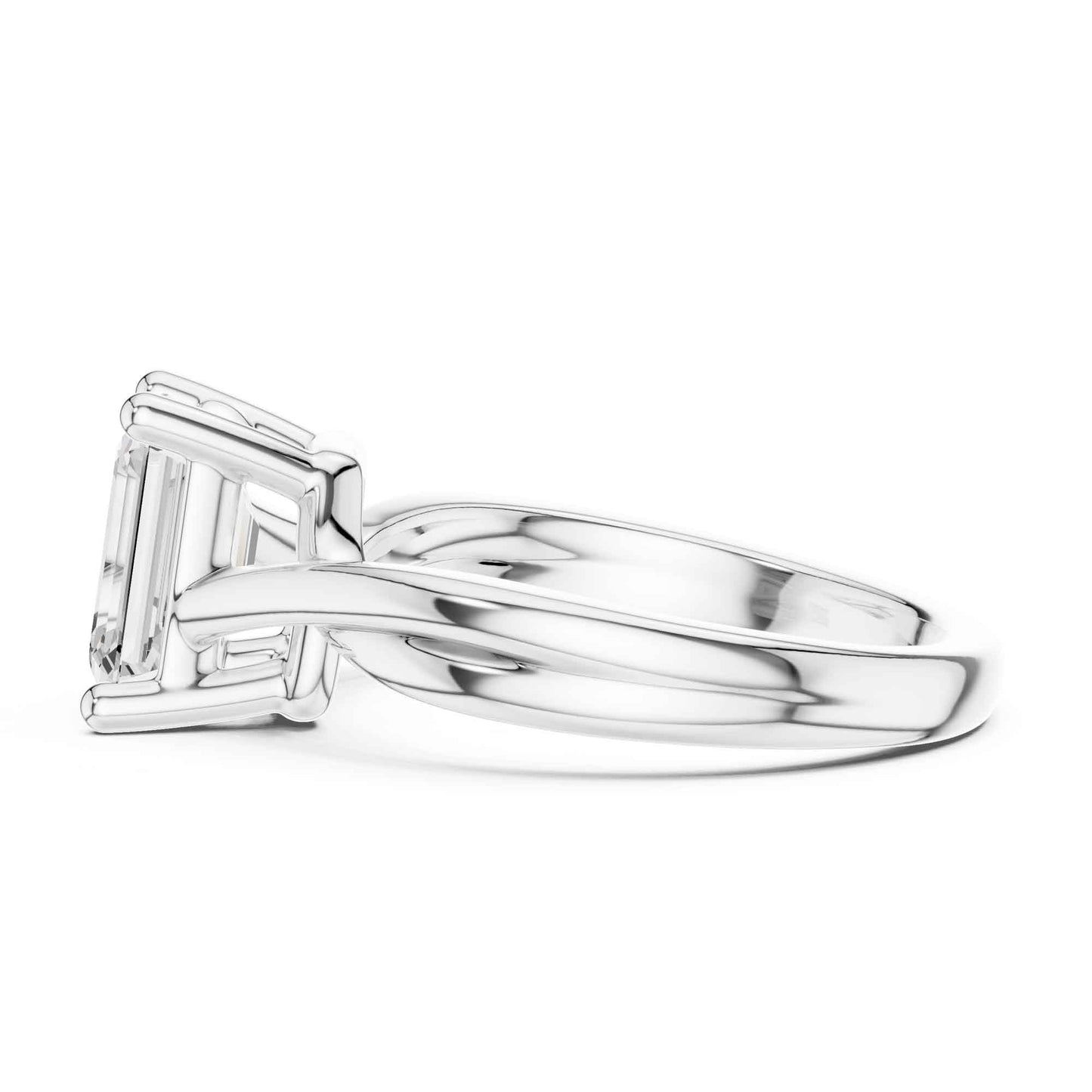 2 Carat Classic 4-Prong Emerald Cut Solitaire Ring Setting