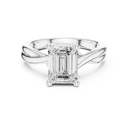 2 Carat Classic 4-Prong Emerald Cut Solitaire Ring Setting