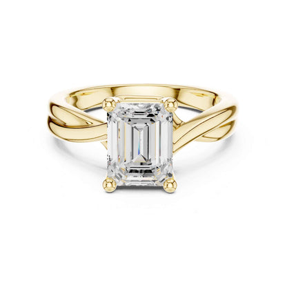 2 Carat Classic 4-Prong Emerald Cut Solitaire Ring Setting