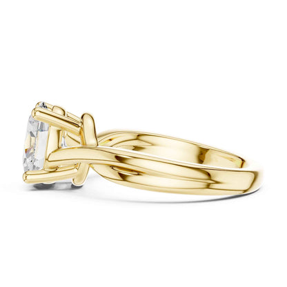 2 Carat Elegant Oval Cut Lab Grown Diamond Engagement Ring with Twisted Band
