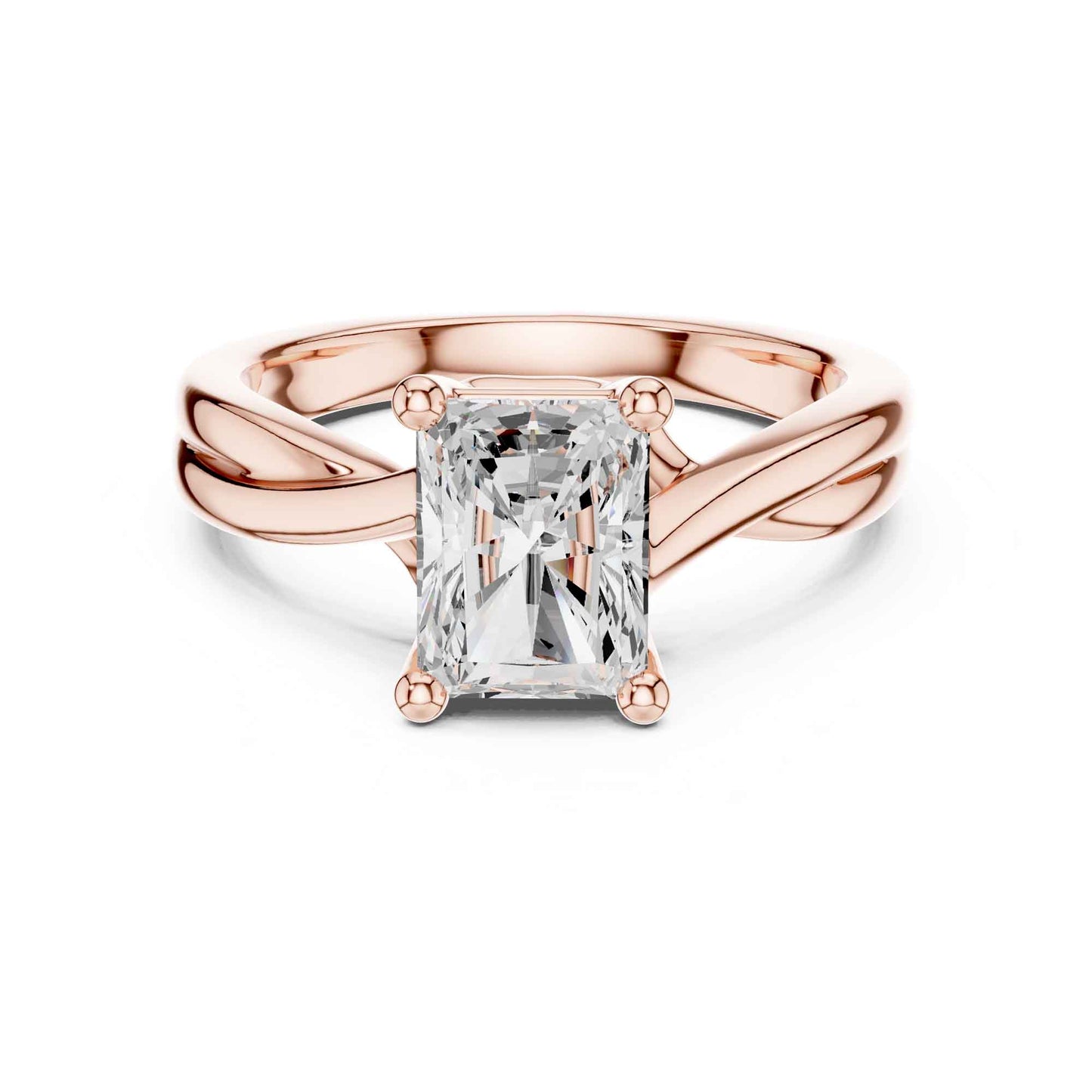 2 Carat Statement Emerald Shape Diamond Ring with Elegant Band Design