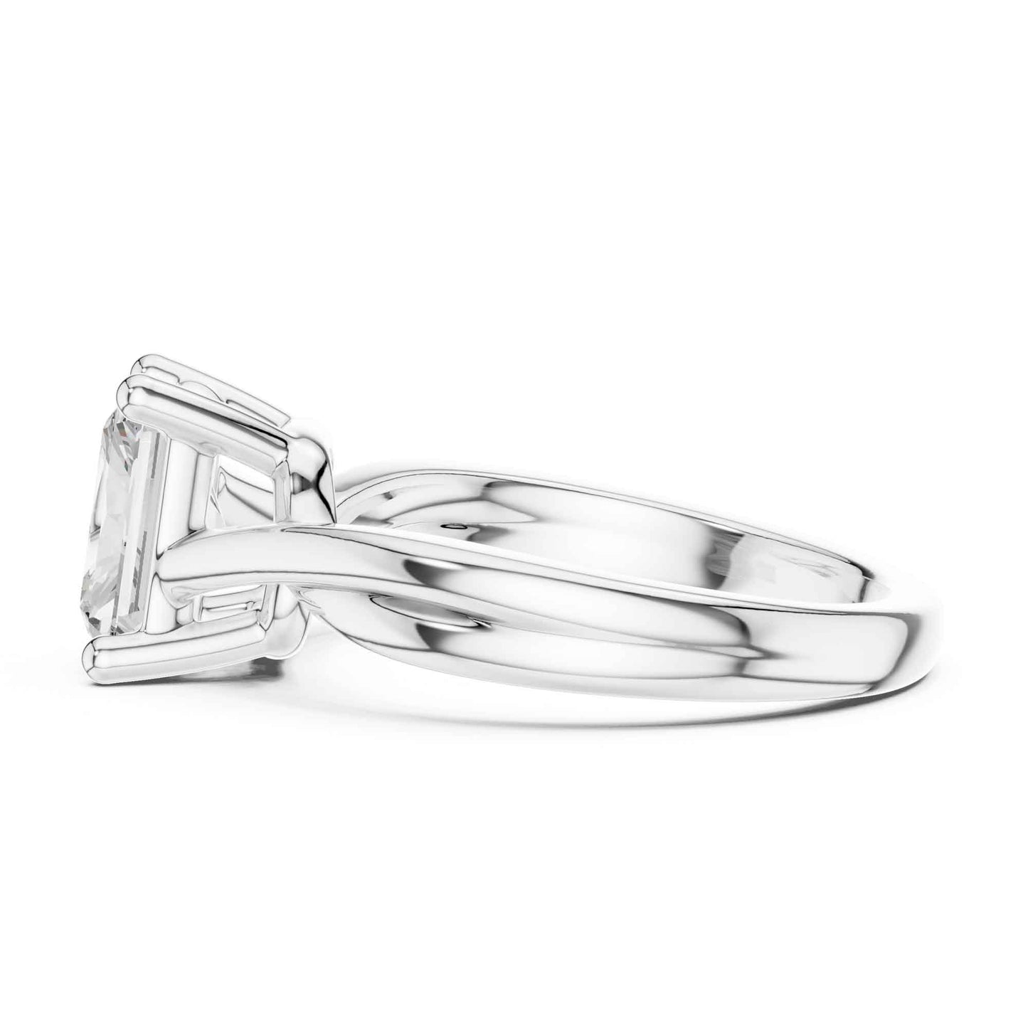 2 Carat Statement Emerald Shape Diamond Ring with Elegant Band Design