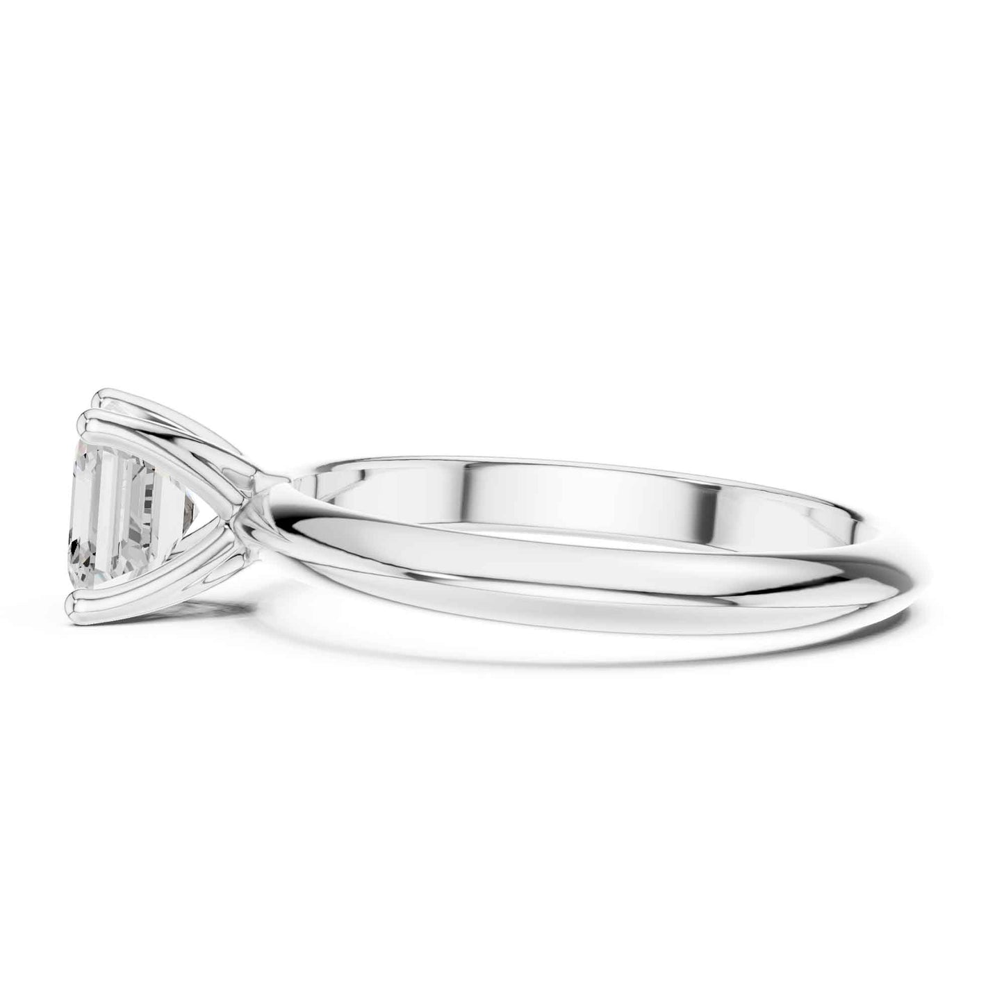 1 Carat Asscher Cut Lab Grown Diamond Solitaire Engagement Ring