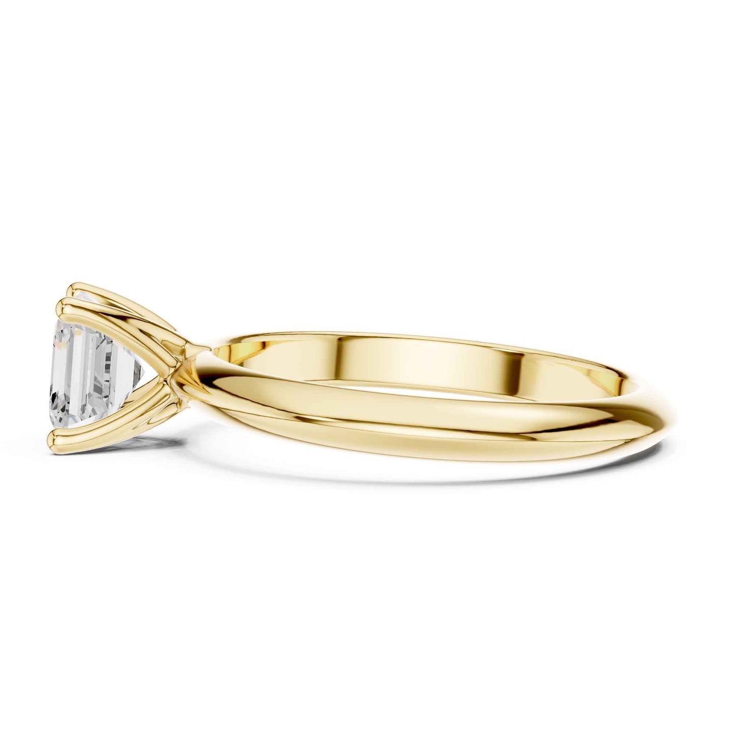 1 Carat Asscher Cut Lab Grown Diamond Solitaire Engagement Ring