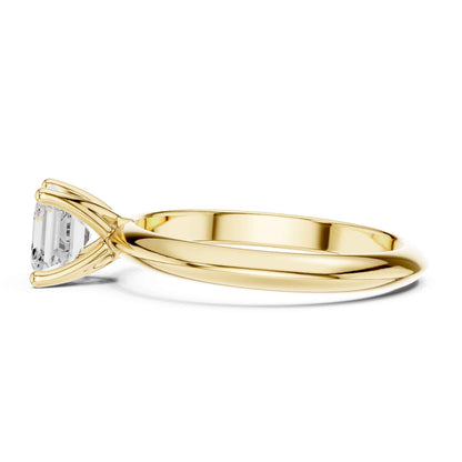 1 Carat Asscher Cut Lab Grown Diamond Solitaire Engagement Ring