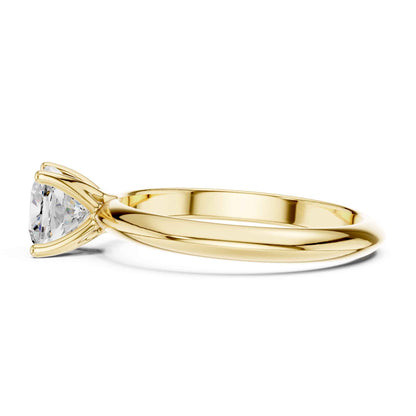 1 Carat Cushion Cut Lab Grown Diamond Solitaire Engagement Ring
