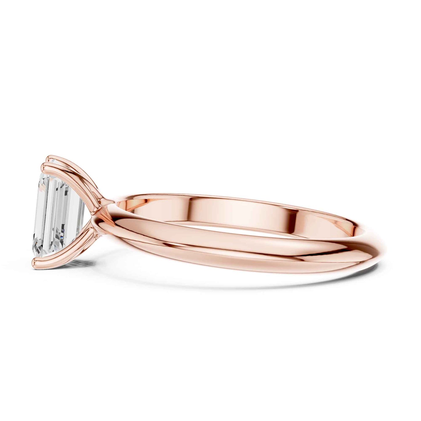 1 Carat Emerald Cut Lab Grown Diamond Solitaire Engagement Ring