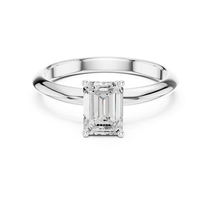 1 Carat Emerald Cut Lab Grown Diamond Solitaire Engagement Ring