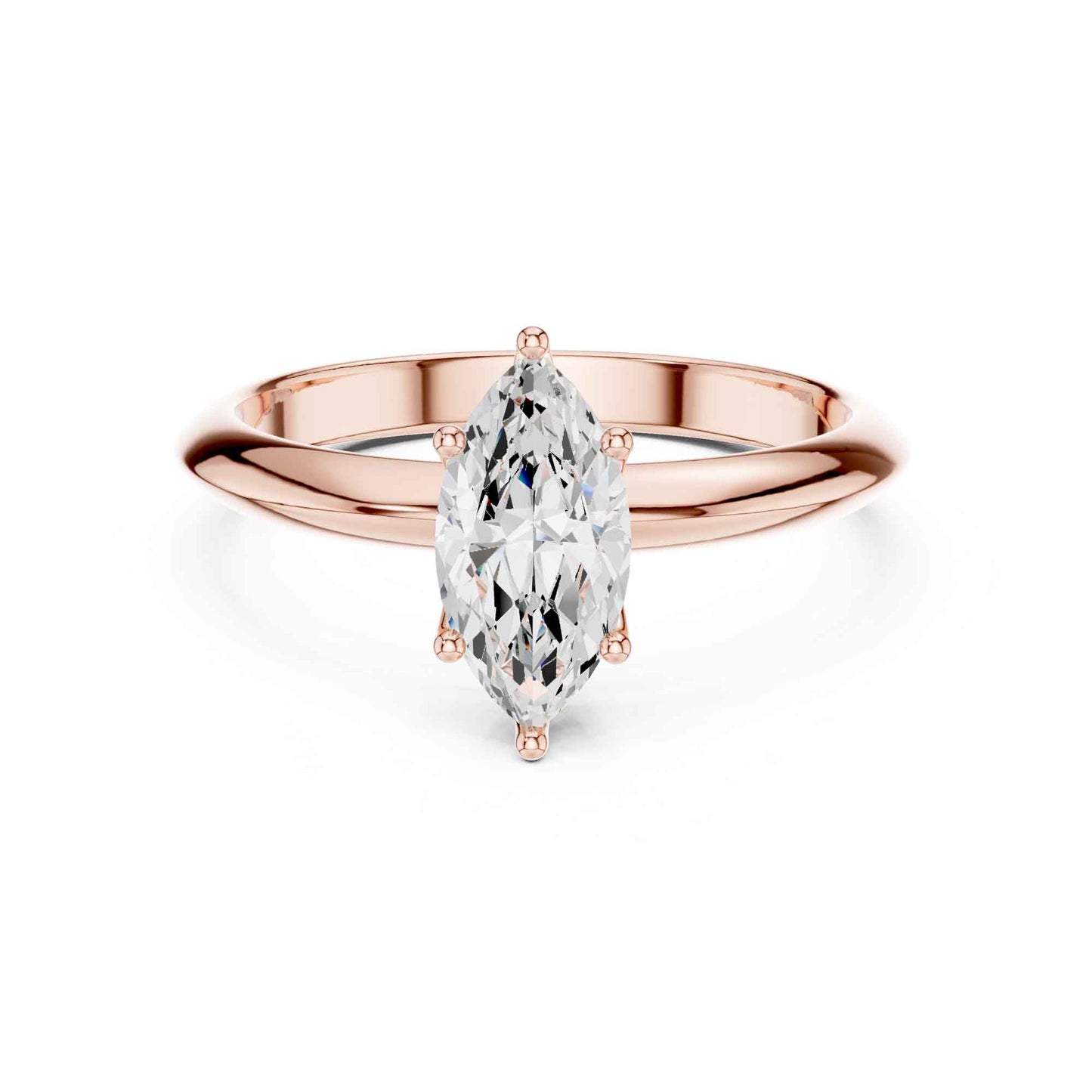 1 Carat Marquise Cut Lab Grown Diamond Solitaire Engagement Ring