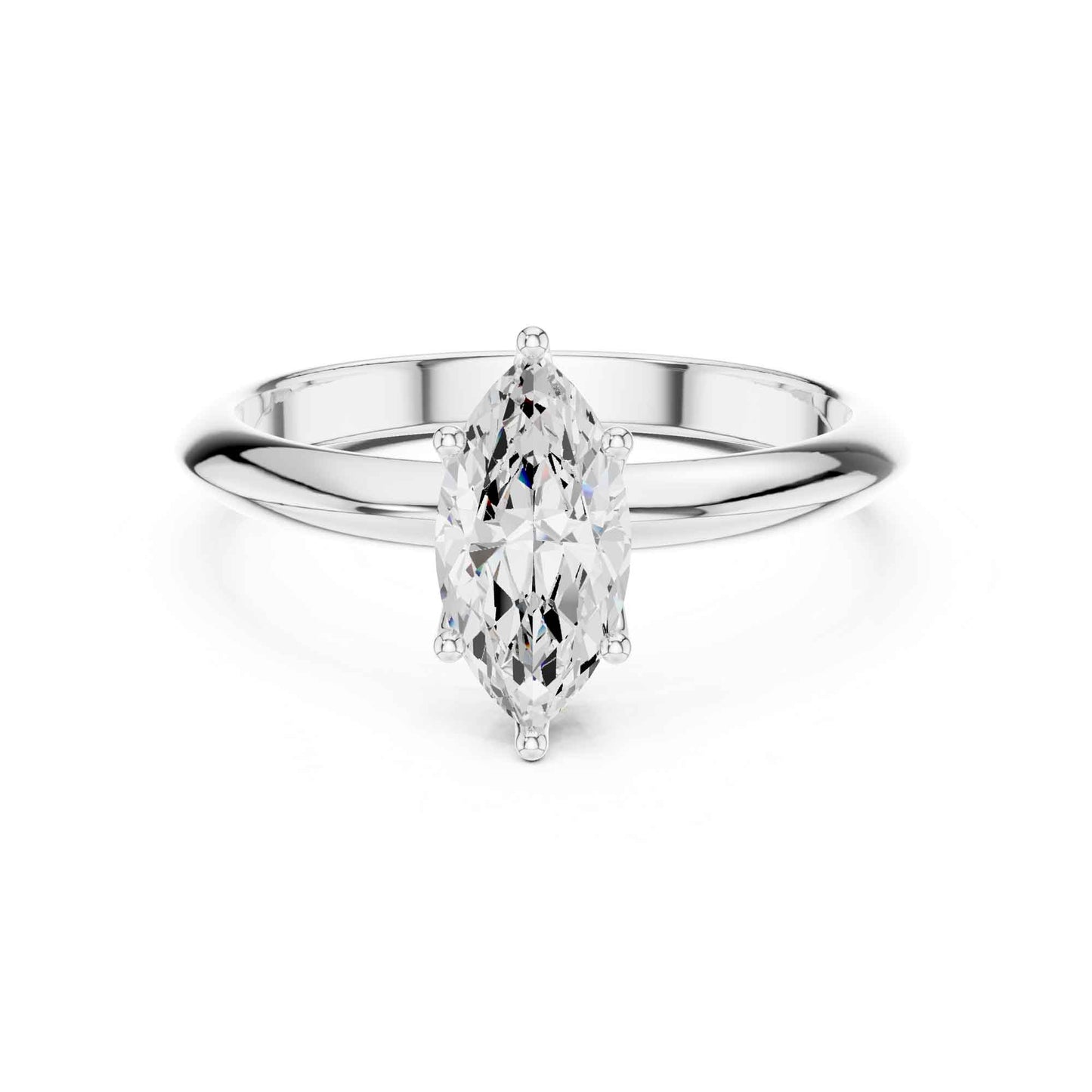 1 Carat Marquise Cut Lab Grown Diamond Solitaire Engagement Ring