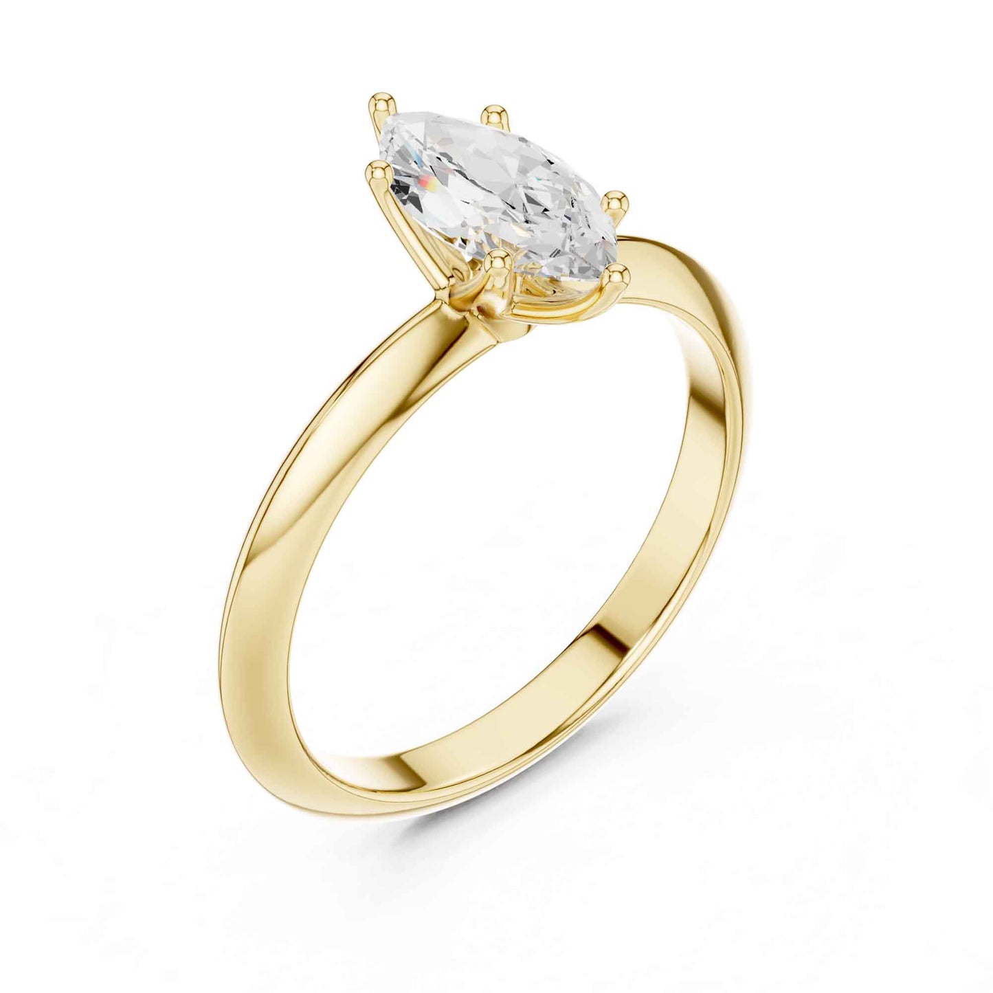 1 Carat Marquise Cut Lab Grown Diamond Solitaire Engagement Ring