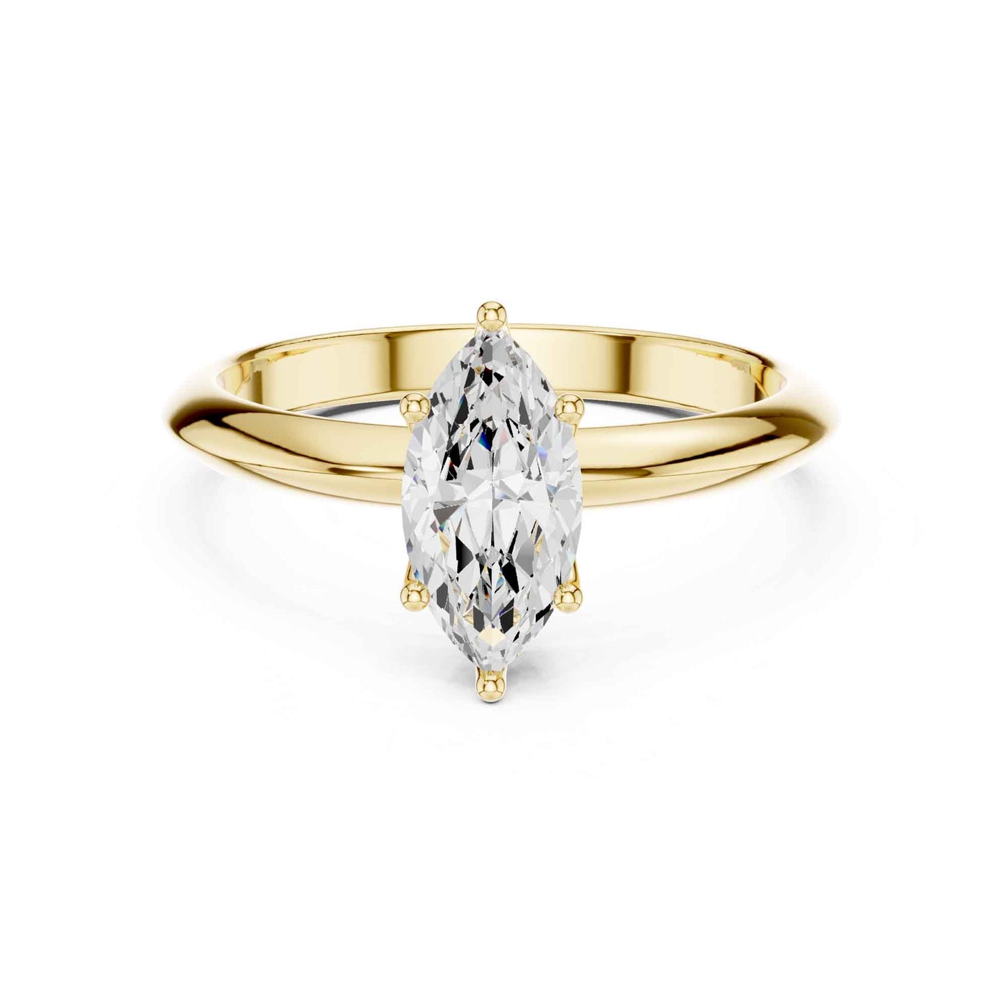 1 Carat Marquise Cut Lab Grown Diamond Solitaire Engagement Ring