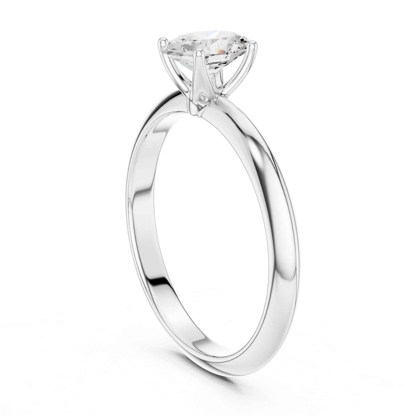 1 Carat Oval Cut Lab Grown Diamond Solitaire Engagement Ring