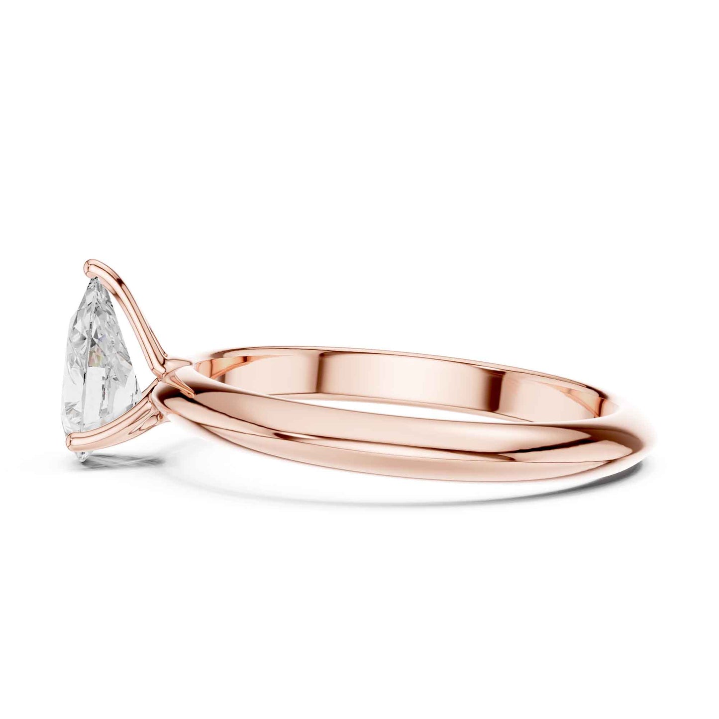 1 Carat Pear Cut Lab Grown Diamond Solitaire Engagement Ring
