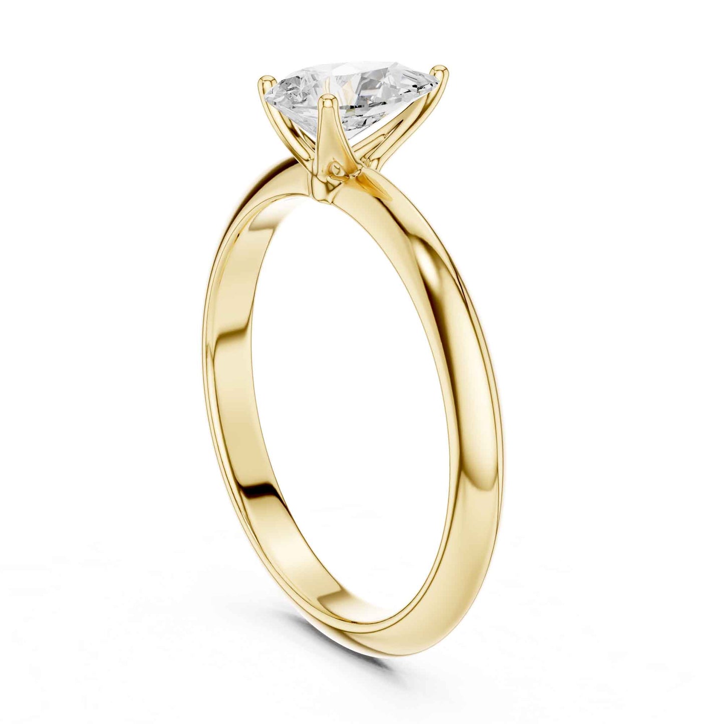 1 Carat Pear Cut Lab Grown Diamond Solitaire Engagement Ring