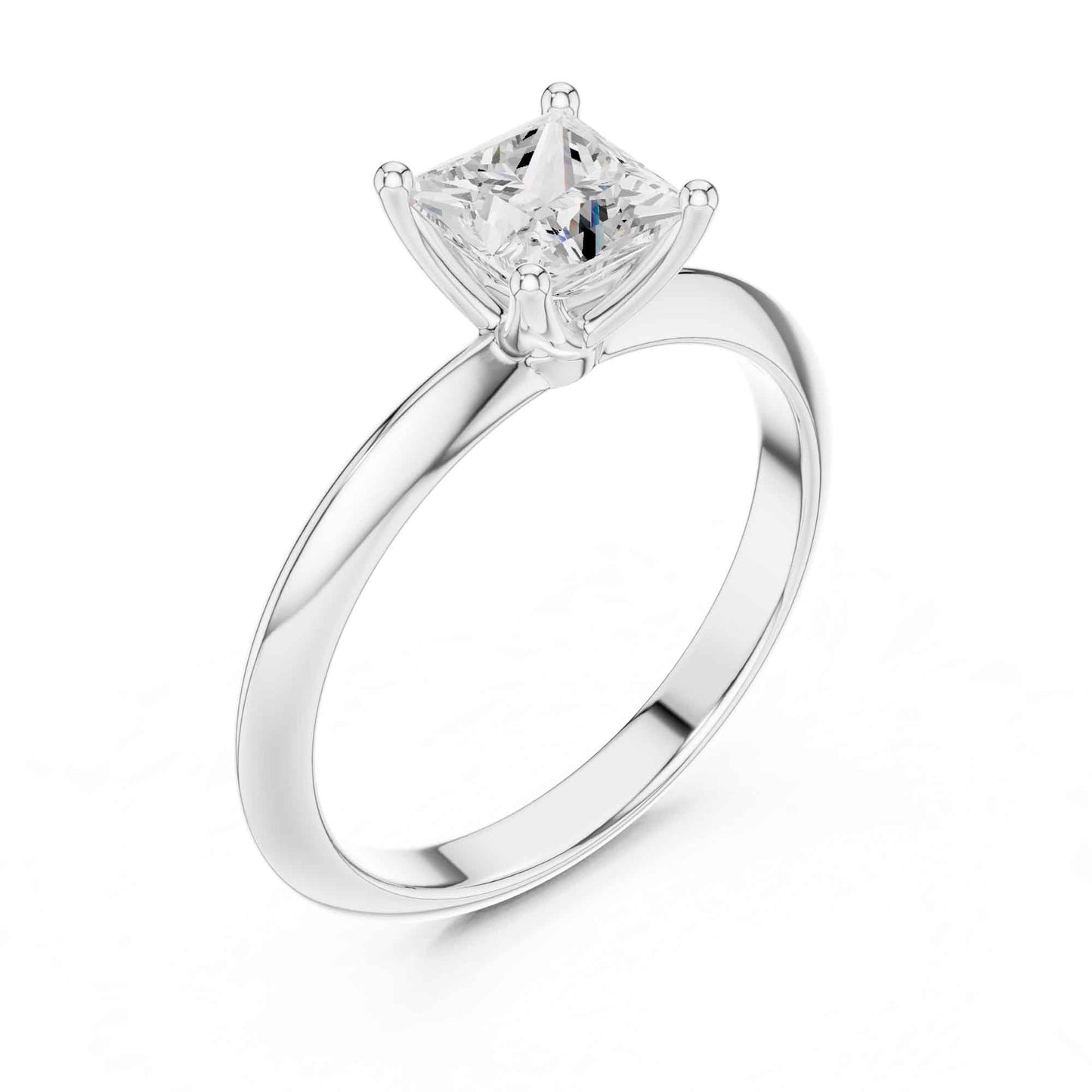 1 Carat Princess Cut Lab Grown Diamond Solitaire Engagement Ring