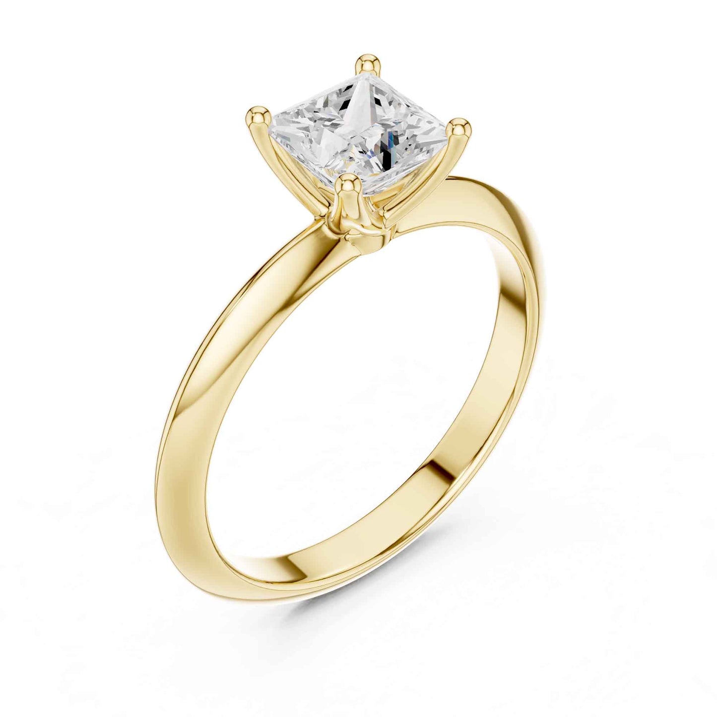1 Carat Princess Cut Lab Grown Diamond Solitaire Engagement Ring