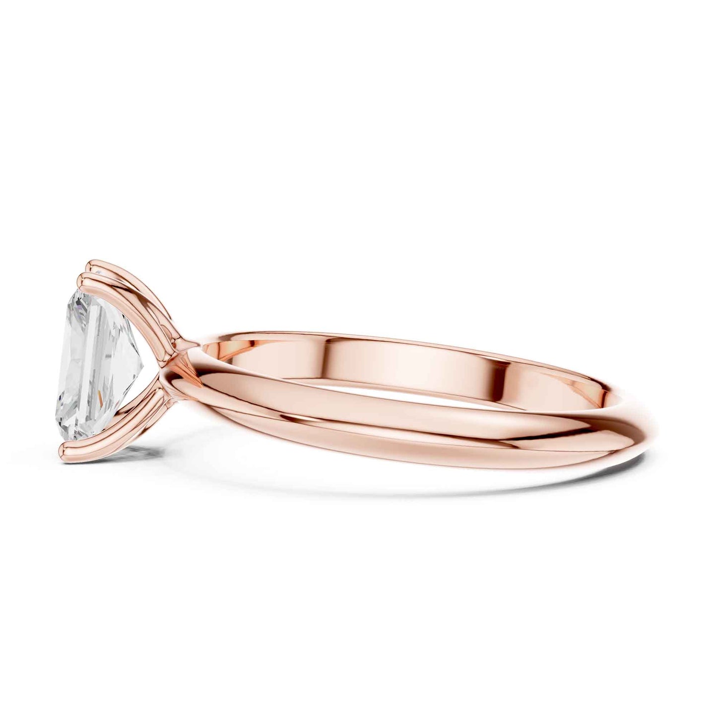 1 Carat Radiant Cut Lab Grown Diamond Solitaire Engagement Ring