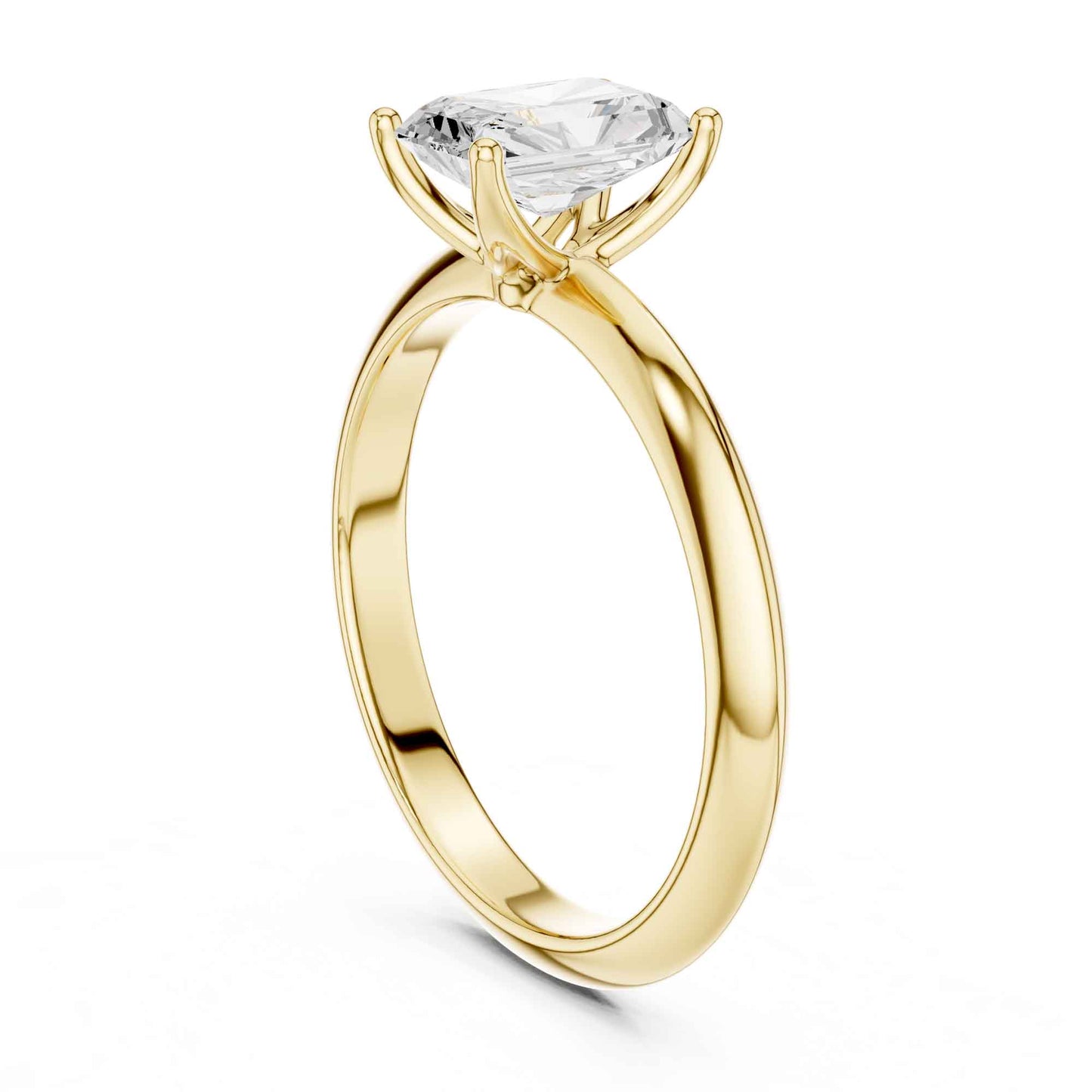 1 Carat Radiant Cut Lab Grown Diamond Solitaire Engagement Ring