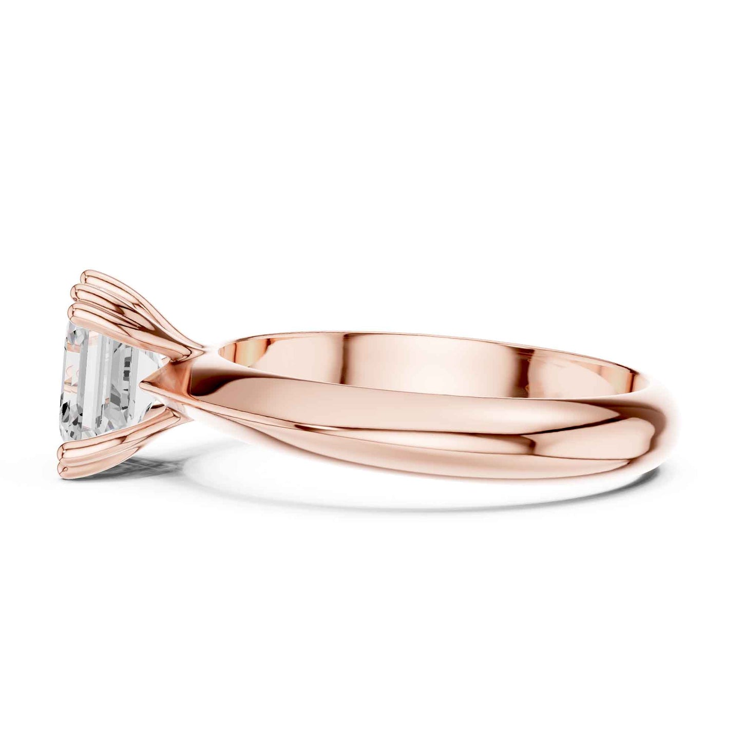 1.5 Carat Asscher Cut Lab Grown Diamond Solitaire Engagement Ring