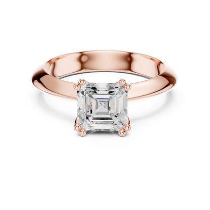 1.5 Carat Asscher Cut Lab Grown Diamond Solitaire Engagement Ring