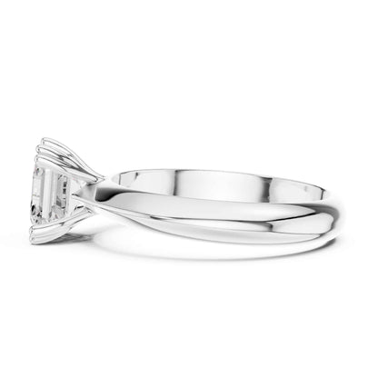 1.5 Carat Asscher Cut Lab Grown Diamond Solitaire Engagement Ring