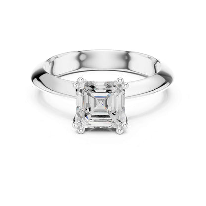 1.5 Carat Asscher Cut Lab Grown Diamond Solitaire Engagement Ring