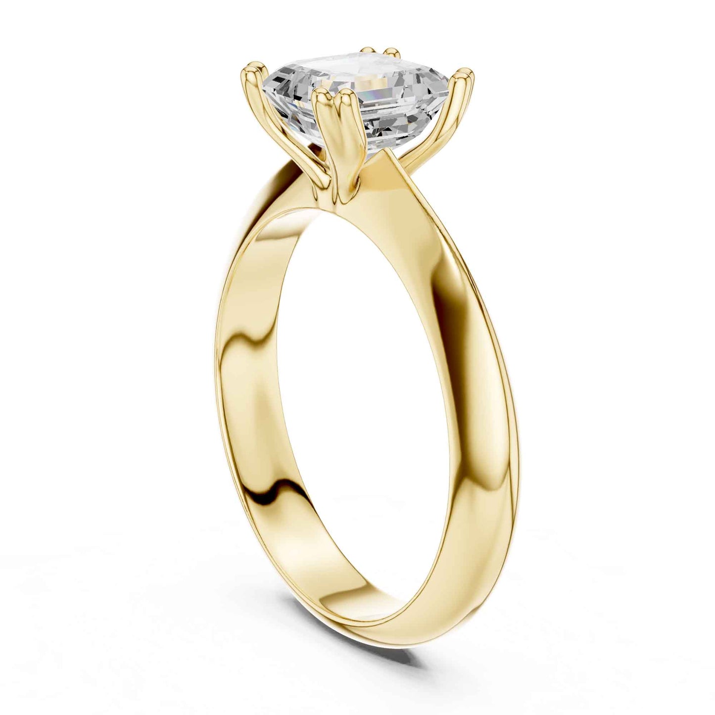 1.5 Carat Asscher Cut Lab Grown Diamond Solitaire Engagement Ring