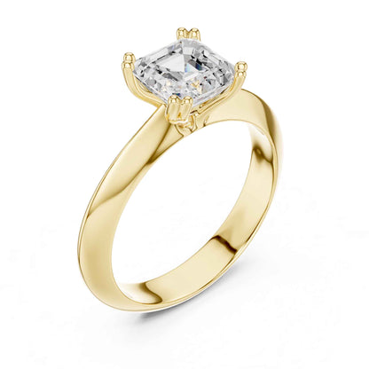 1.5 Carat Asscher Cut Lab Grown Diamond Solitaire Engagement Ring