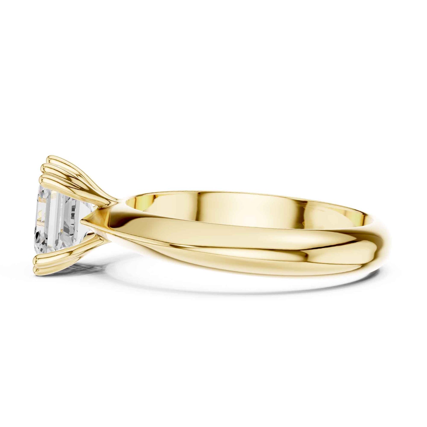 1.5 Carat Asscher Cut Lab Grown Diamond Solitaire Engagement Ring
