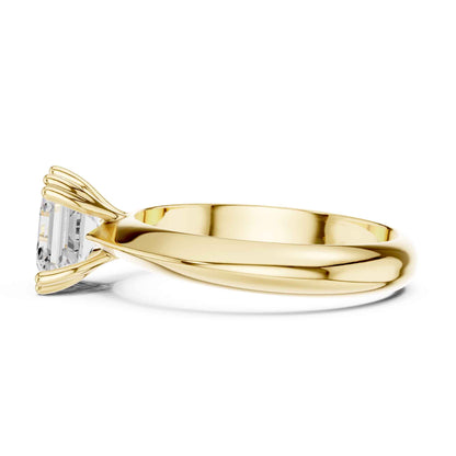1.5 Carat Asscher Cut Lab Grown Diamond Solitaire Engagement Ring