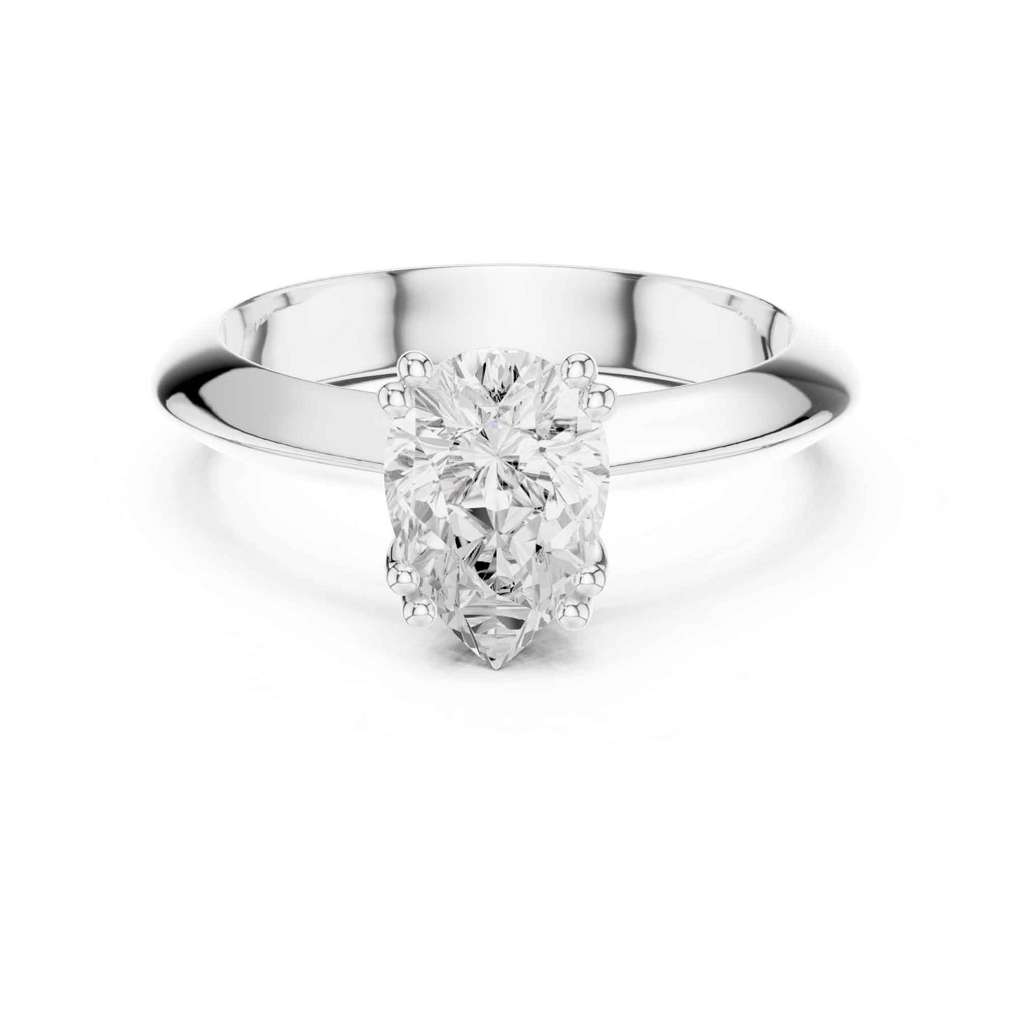 1.5 Carat Premium Pear Cut Diamond Bridal Solitaire Ring