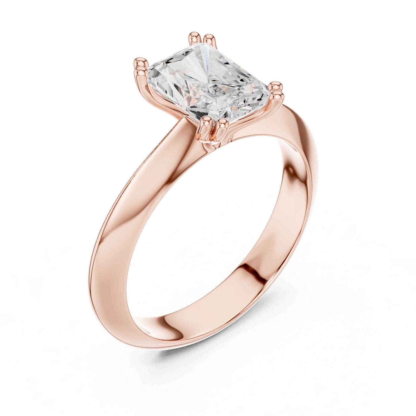 1.5 Carat Classic Radiant Shape Diamond Engagement Solitaire Ring